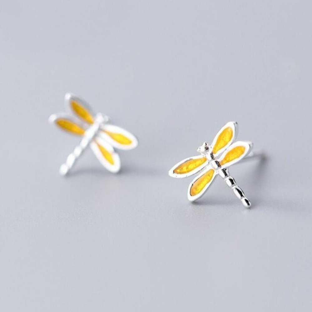 Gorgeous Sunshine Dragonfly Earrings